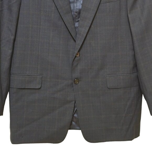Hickey Freeman Vintage Madison Window Pane Gray Single Breasted Blazer Sz 42R - Picture 2 of 11